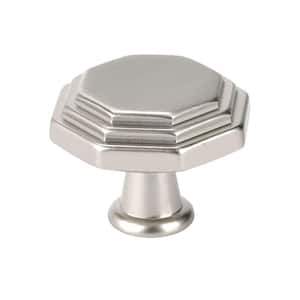 Italian Designs Collection 1 in. Satin Nickel Octagon Cabinet Knob