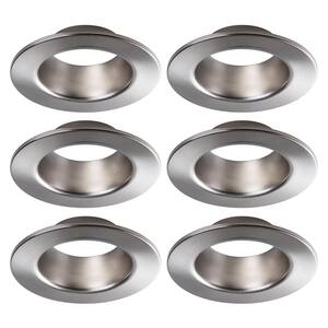 SPEX Lighting - 4 in. Round Brushed Nickel Trim for Baffle Fixtures (6-Pack)