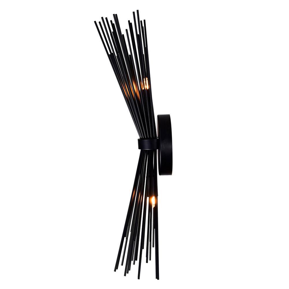 Savannah 20" Dimmable Metal Wall Sconce in Black Finish