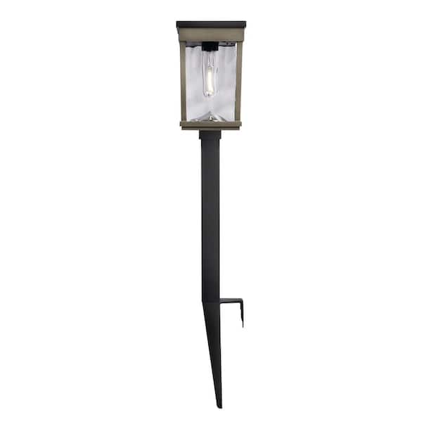 Home Decorators Collection Greycliff 20 Lumen Black LED Weather Resistant Outdoor Solar Path Light with Glass Lens