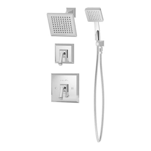 Symmons Oxford 1-Spray Hand Shower and Shower Head Combo Kit in Chrome (Valve Included)