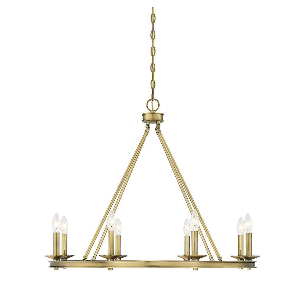 Middleton Warm Brass 8-Light Modern Farmhouse Chandelier