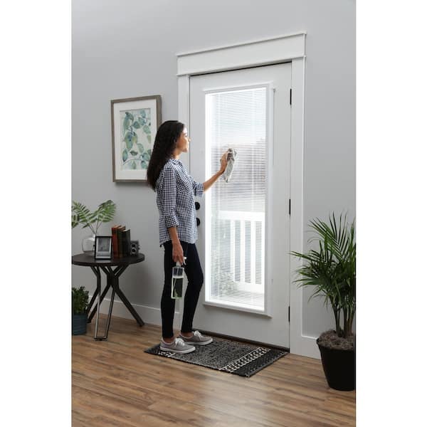 Window Blind Cordless Door Add On Enclosed Aluminum Blinds 20 x 36 Inch White 