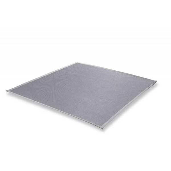 Light Gray 4 ft. x 5 ft. Tufted Polyester Square Indoor/Outdoor Area Rug