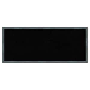 Dixie Blue Grey Rustic Narrow Wood Framed Black Corkboard 31 in. x 13 in. Bulletin Board Memo Board