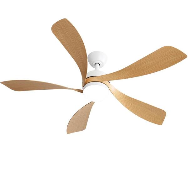 Sofucor 52 in. Indoor/Outdoor Modern White Downrod Ceiling Fan with Led