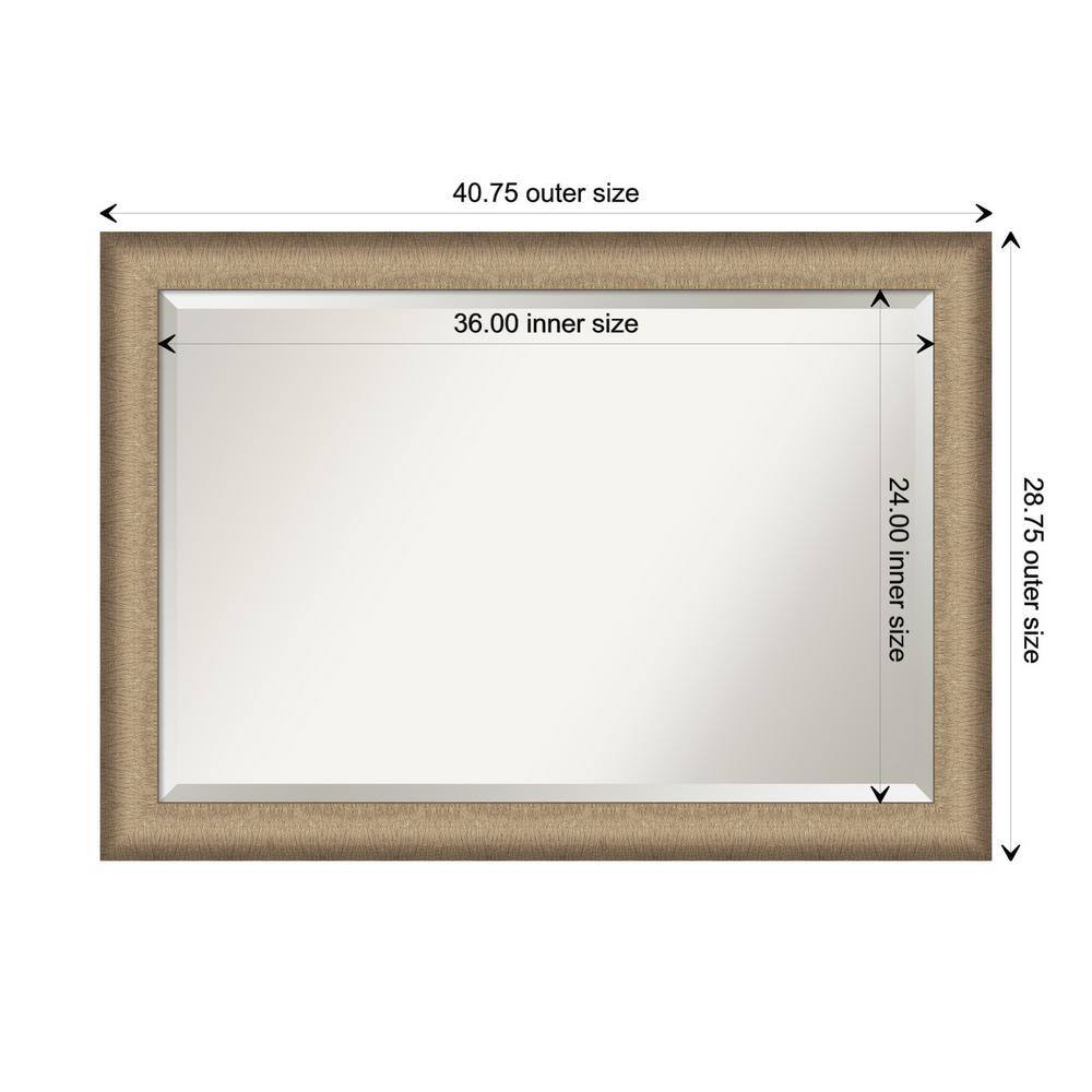 Elegant Brushed Bronze Rectangular Wall Mirror 40.75" x 28.75"