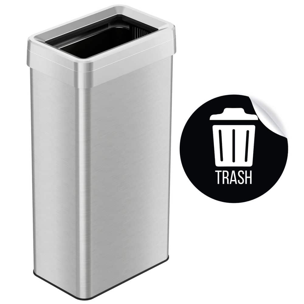 21 Gallon Silver Stainless Steel Touchless Trash Can