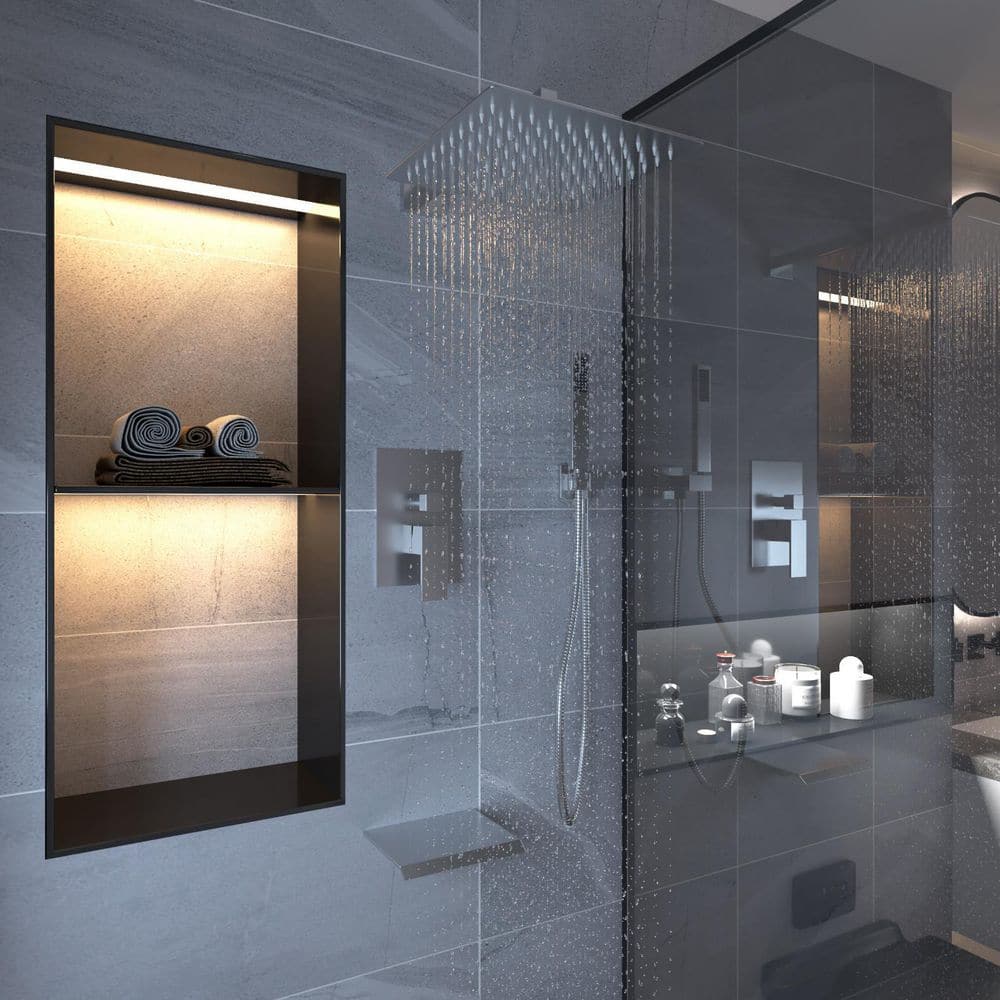 Brushed Nickel 10-Inch Rain Shower System with Handheld and Valve