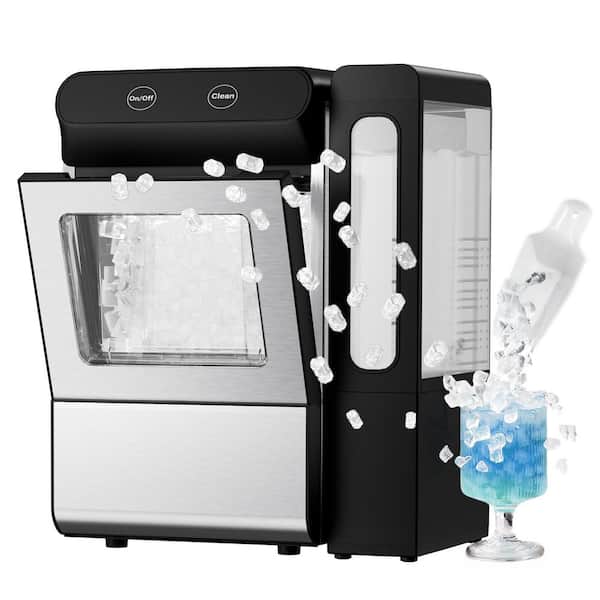 9.9in. 26 lbs. Nugget Portable Countertop Ice Maker in Black with Self-Cleaning and Smart Alerts