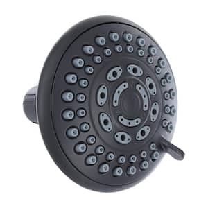 5-Spray Water-Saving Fixed Shower Head in Matte Black