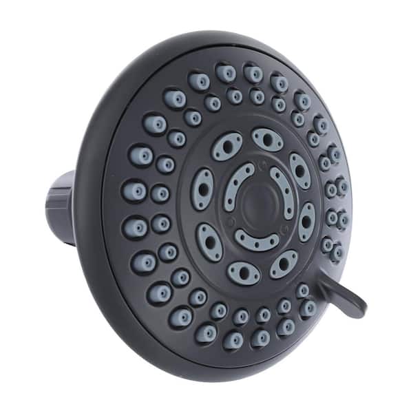 DANCO 5-Spray Water-Saving Fixed Shower Head in Matte Black