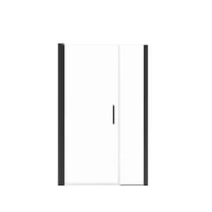 Manhattan 43 in. to 45 in. W x 68 in. H Pivot Frameless Shower Door with Clear Glass in Matte Black