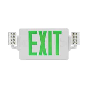 ECL2 Series Slim LED Emergency Exit Sign Combo, Green Lettering