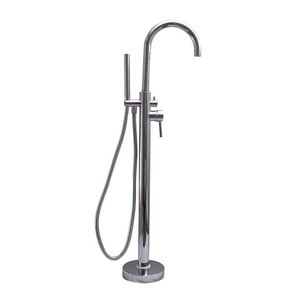 Barclay Products 2-Handle Thermostatic Freestanding Claw Foot Tub Faucet with Hand Shower in Chrome