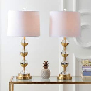 Avery 27.5 in. Clear/Brass Gold Crystal Table Lamp (Set of 2)