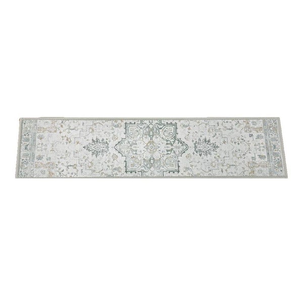Grey 8 in. x 30 in. Polyester Stair Tread Cover Set of 15, Non-Slip Stair Runners for Indoor Wooden Steps