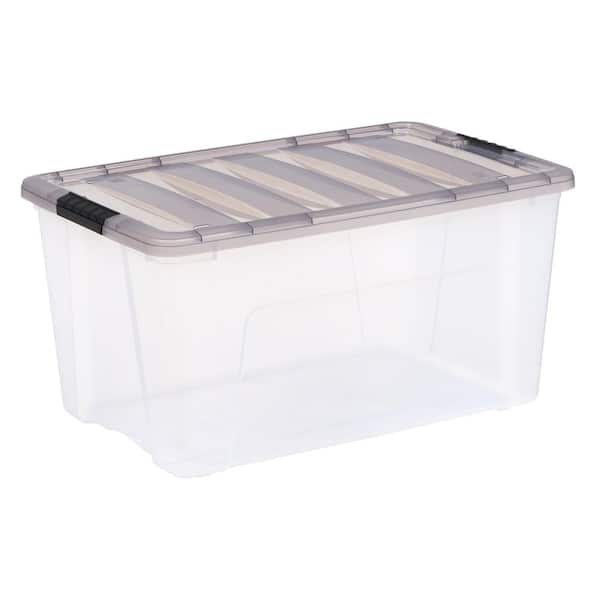 72 Qt./18 Gal. Plastic Storage Boxes with Latching Lids, Clear (Set of 3)