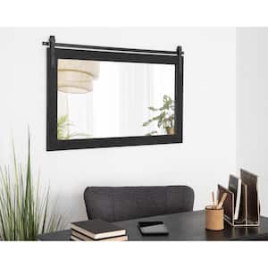 Cates 24 in. x 40 in. Classic Rectangle Framed Black Wall Accent Mirror