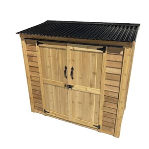 6 ft. W x 3 ft. D Cedar Wood Garden Chalet Shed with Double Doors (18 sq. ft.)