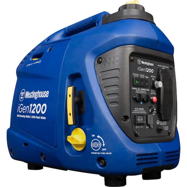 Westinghouse iGen1200 1,200/1,000 Watt Gas Powered Portable Inverter Generator with Enhanced Fuel Efficiency