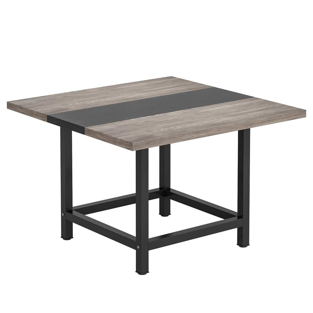 Roesler Vintage Gray and Black Engineered Wood 39.3 in. 4-Legs Square Dining Table Seats 4 price history on PriceWatchPro