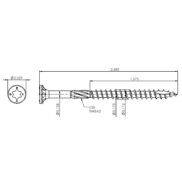 #9 x 2-1/2 in. Star Drive Bugle-Head Construction Screw (1 lb./Box)