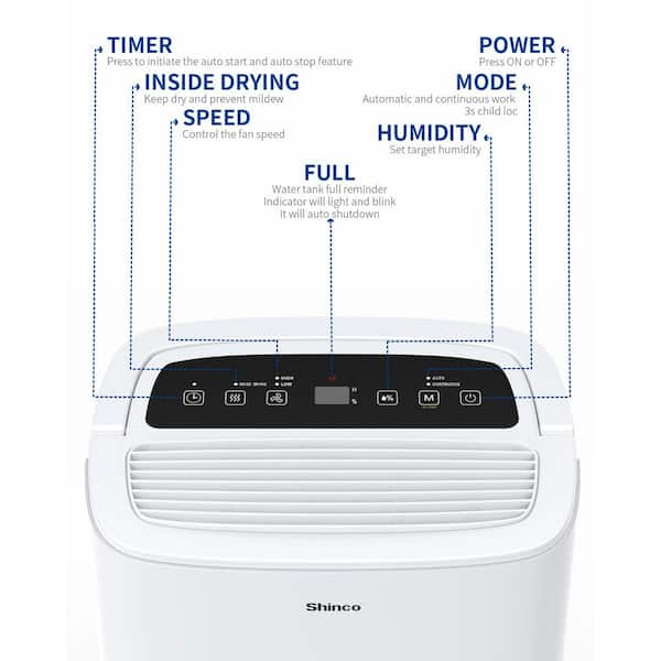 Impecca 20 Pint Dehumidifier For Rooms Up To 1500 Sq. Ft. : Target