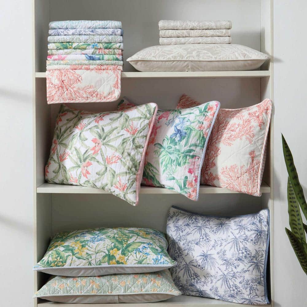 Blue Cotton Reversible Full Quilt Set
