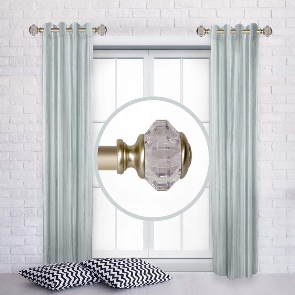Chaste 1 dia. Curtain Rod 12-20 inch long (Set of 2) - Light Gold
