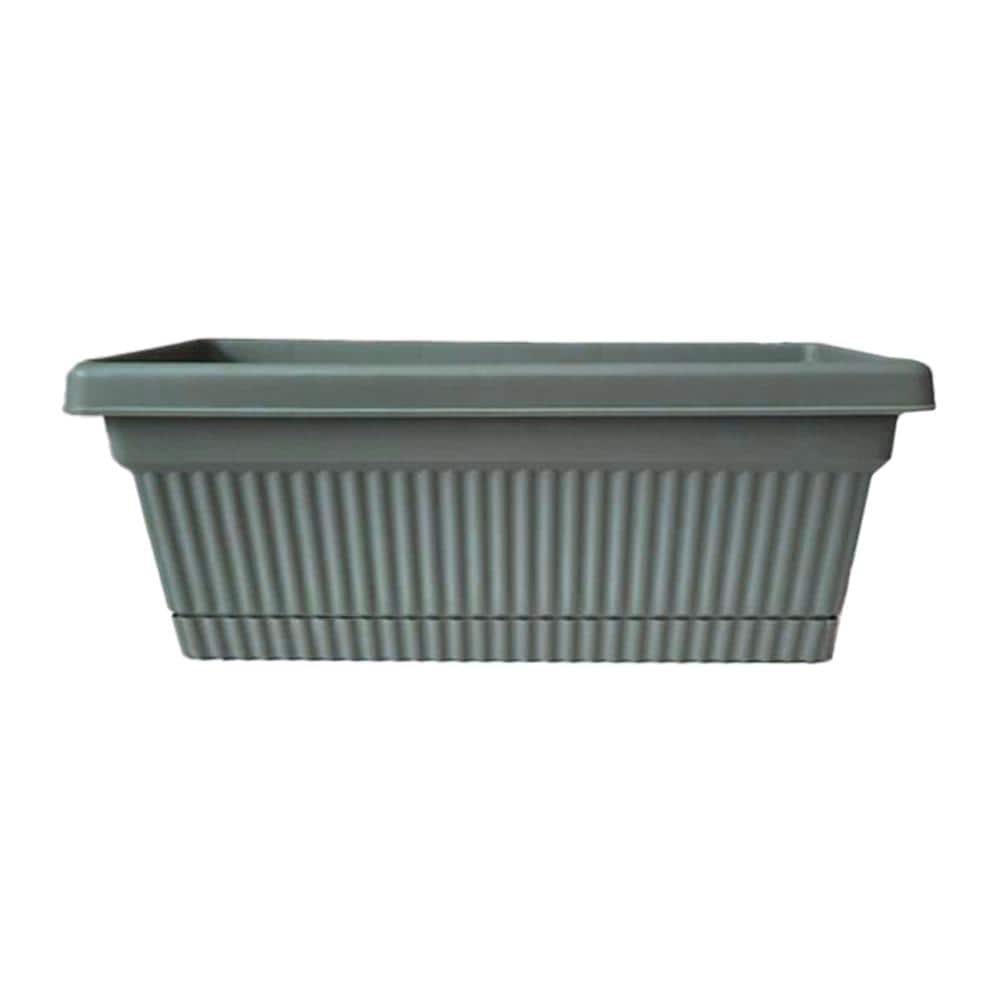 Amelia 17.75 in. L x 7.75 in. W x 6.5 in. H 8 qt. Fluted Rectangular Basil Plastic Indoor/Outdoor Window Box Planter price history on PriceWatchPro