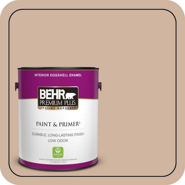 BEHR PREMIUM PLUS 1 gal. #BNC-01 Bauhaus Buff Eggshell Enamel Low Odor Interior Paint & Primer