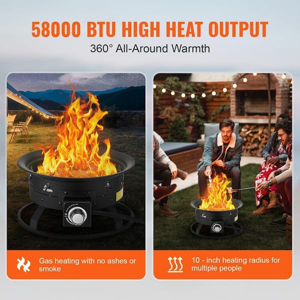 SKYSHALO Propane Fire Pit, 19 in. Diameter Outdoor Portable Gas