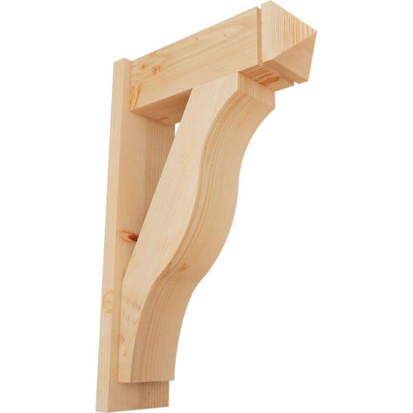 Ekena Millwork 8 in. x 34 in. x 22 in. Fuston Arts and Crafts Smooth Douglas Fir Outlooker