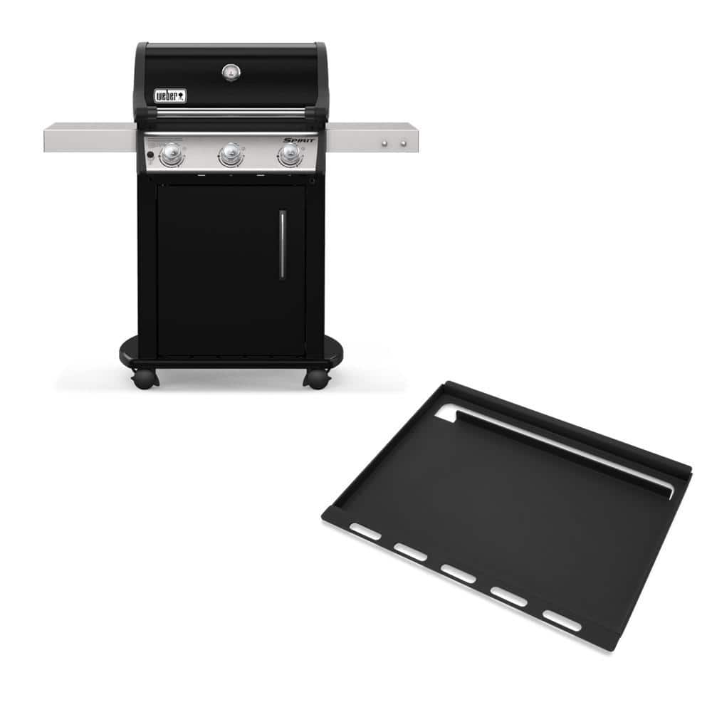 Weber Spirit E-315 Liquid Propane Gas Grill Combo with Full Size Griddle, Black -  1500454