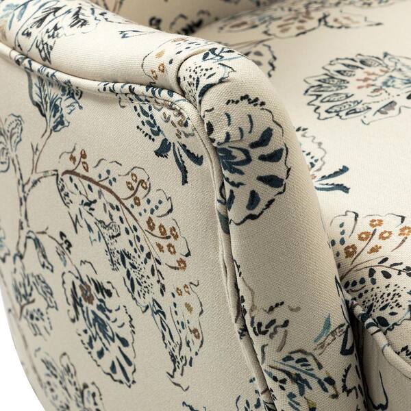 JAYDEN CREATION Leonhard Jeacobean Floral Fabric Pattern Wingback