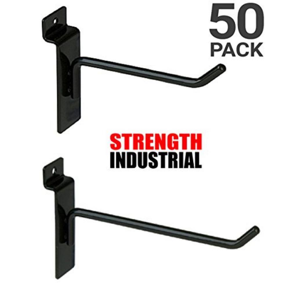 thumbnail image 2 of Only Hangers 12-Pack Slatwall Hooks – 6 X 4-Inch & 6 X 6-Inch – Black 2 of 6