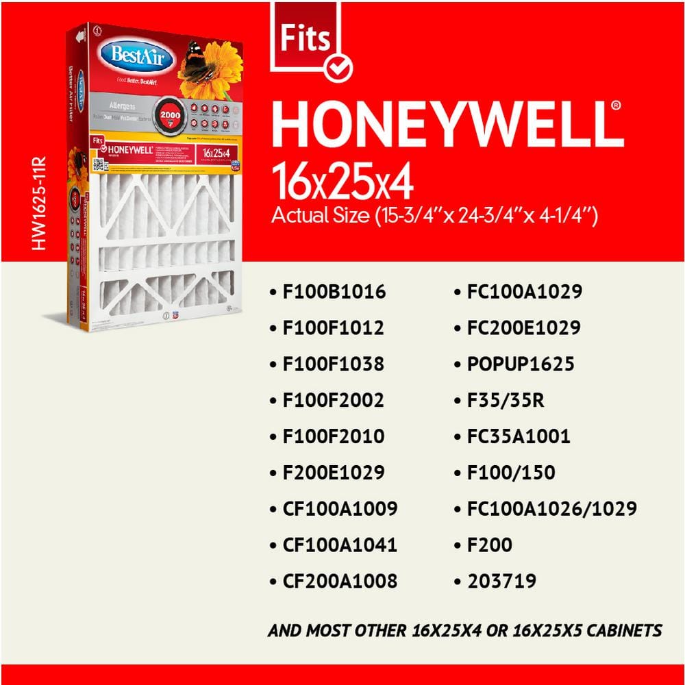 BestAir 16x25x4 MERV 11 Furnace Air Filter