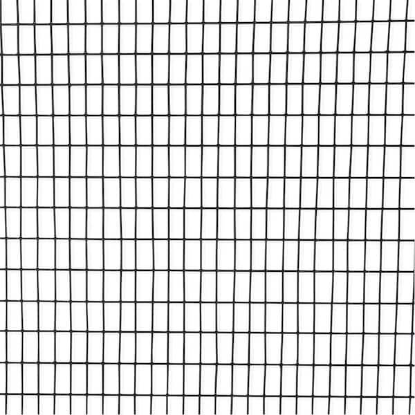 Fencer Wire 4 ft. x 50 ft. 16-Gauge Black PVC Coated Welded Wire Fence with Mesh Size 1/2 in. x 1/2 in.