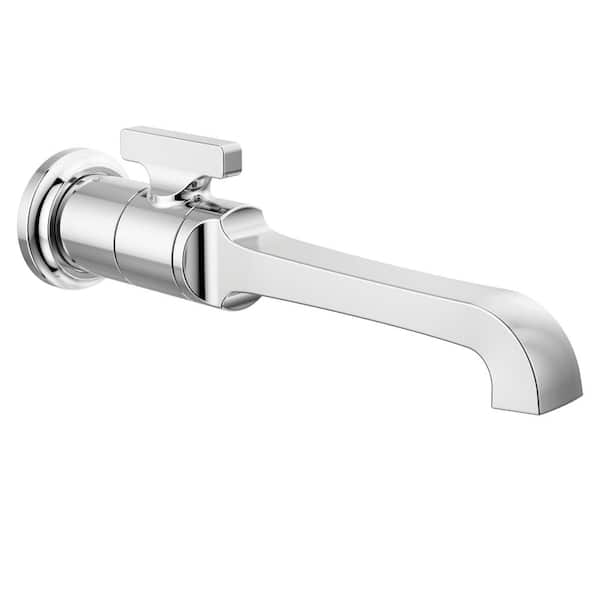 Delta Tetra 1-Handle Wall-Mount Bathroom Faucet Trim Kit in Lumicoat Chrome (Valve Not Included)
