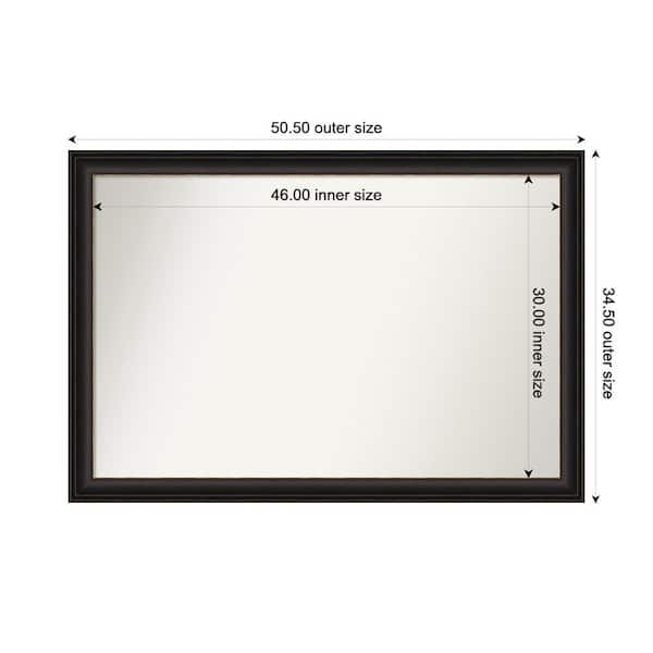 Amanti Art Trio Oil Rubbed Bronze 50.5 in. x 34.5 in. Custom Non-Beveled Recycled Polystyrene Framed Bathroom Vanity Wall Mirror
