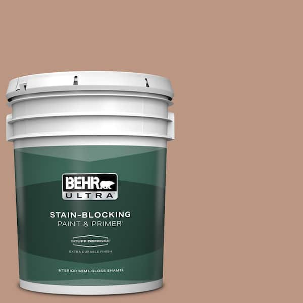 BEHR ULTRA 5 gal. #S190-4 Spiced Brandy Extra Durable Semi-Gloss Enamel Interior Paint & Primer