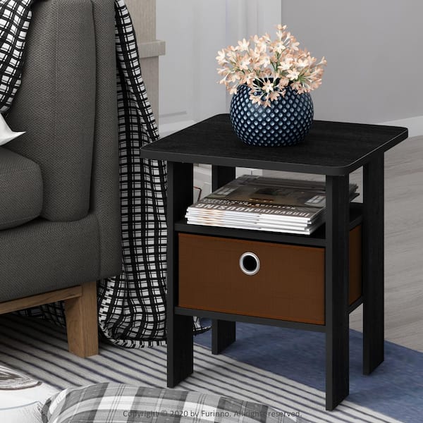FURINNO 11157AM/MBR Andrey nightstand 1 End Table Americano/Medium Brown 
