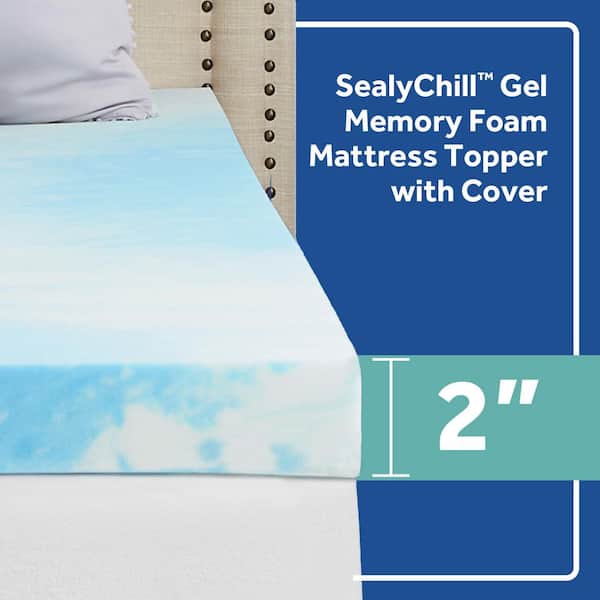 Sealy 4 in. Medium Gel Memory Foam King Mattress Topper F02-00149