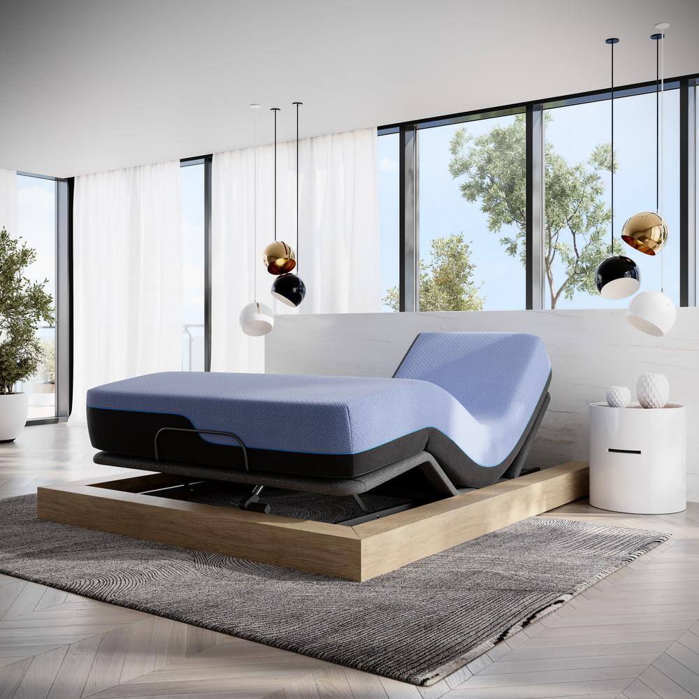 Queen Blue Adjustable Latex Foam Innerspring Mattress