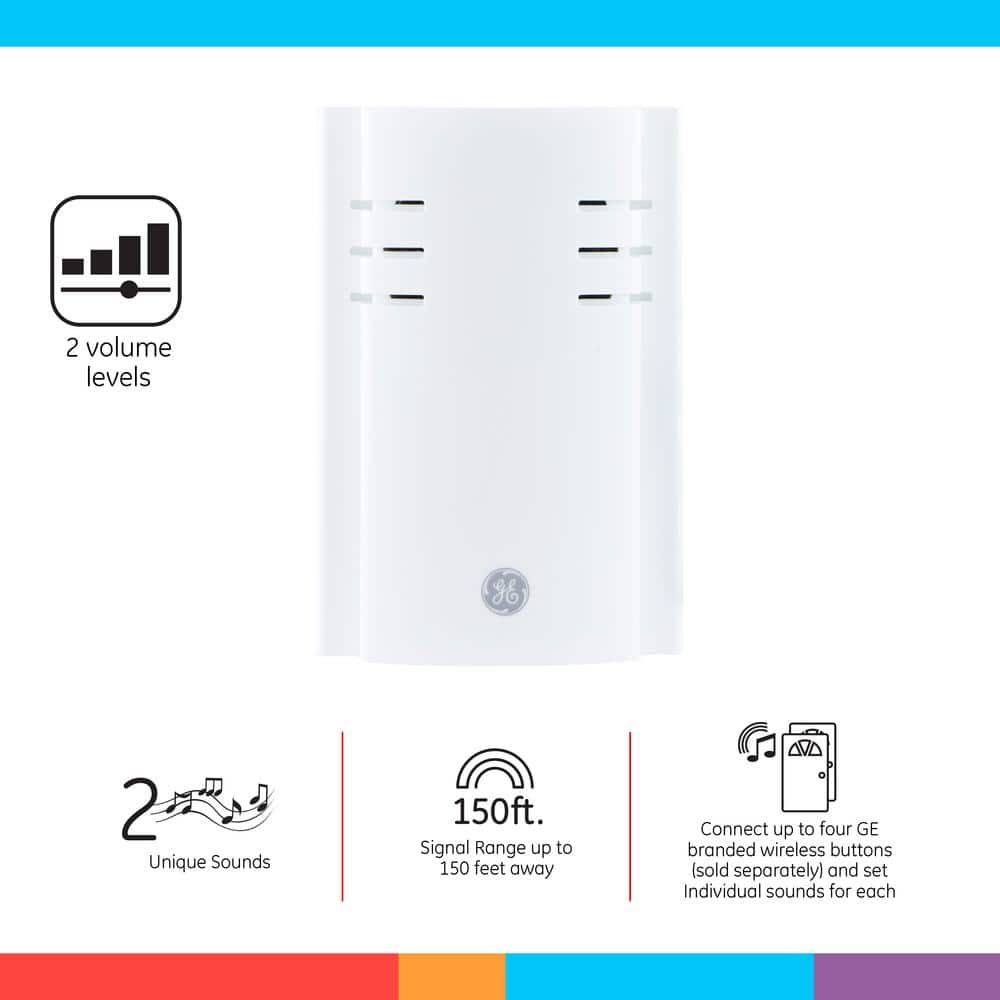 White Wireless Digital Doorbell Kit with Volume Control