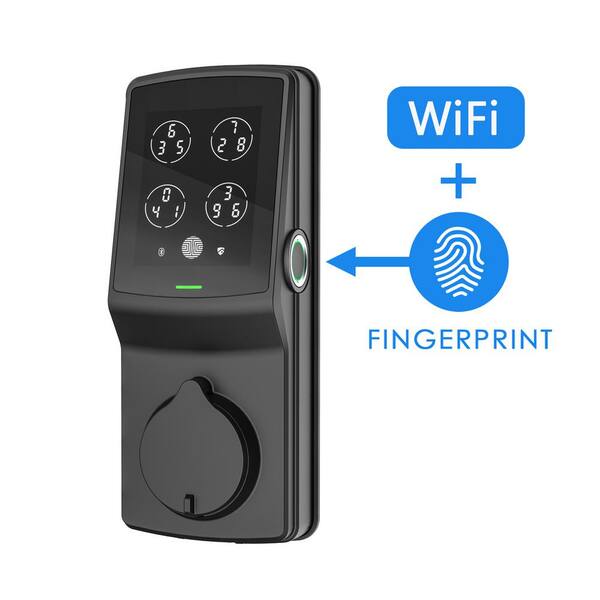 Lockly PGD728WMB Secure Pro Digital Keypad Biometric Smart WiFi Deadbolt Door Lock Matte Black 