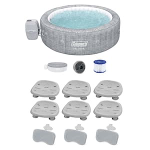 Sicily 7-Person AirJet Hot Tub and 6 Saluspa Pool/Spa Seat and 3 Pillows
