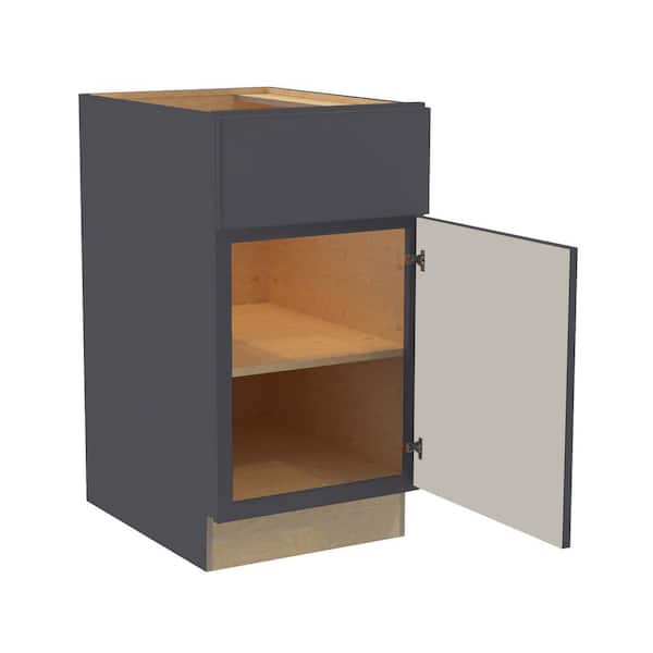 Hargrove 18 in. W x 21 in. D x 34.5 in. H Assembled Plywood Base Bath Cabinet in Valiant Onyx with Soft Close RH