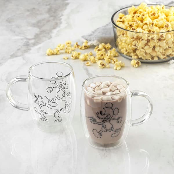 JoyJolt Disney Mickey Mouse and Pluto Aroma 13.5 oz. Clear